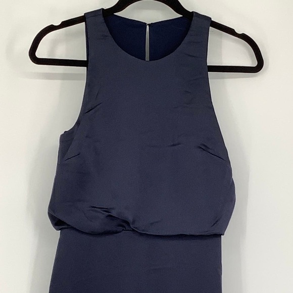 NEW! Dessy Collection Sz 2 Charmeuse Trumpet Gown Midnight Dress $242 msrp I24-6 - Picture 7 of 10